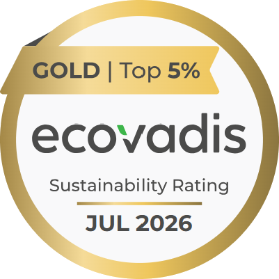 Médaille d’or EcoVadis, top 5 %, juillet 2026