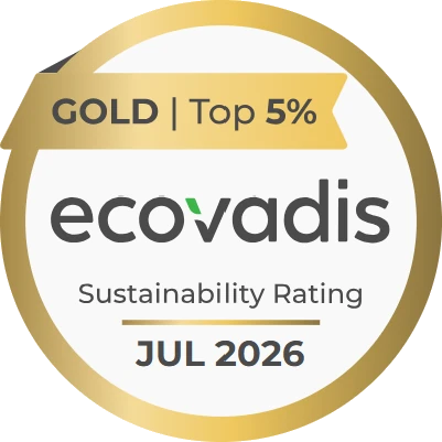 Medalla de oro EcoVadis, top 5 %, julio de 2026